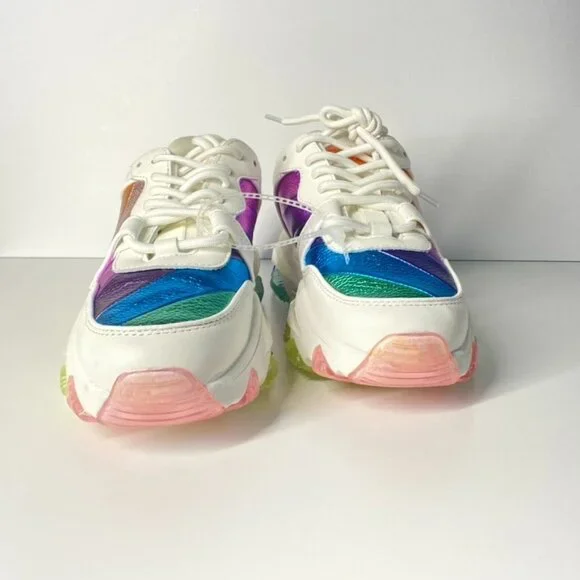 NWOT Kurt Geiger London Lettie Rainbow Platform Sneakers, size 36.5 - Picture 5 of 11
